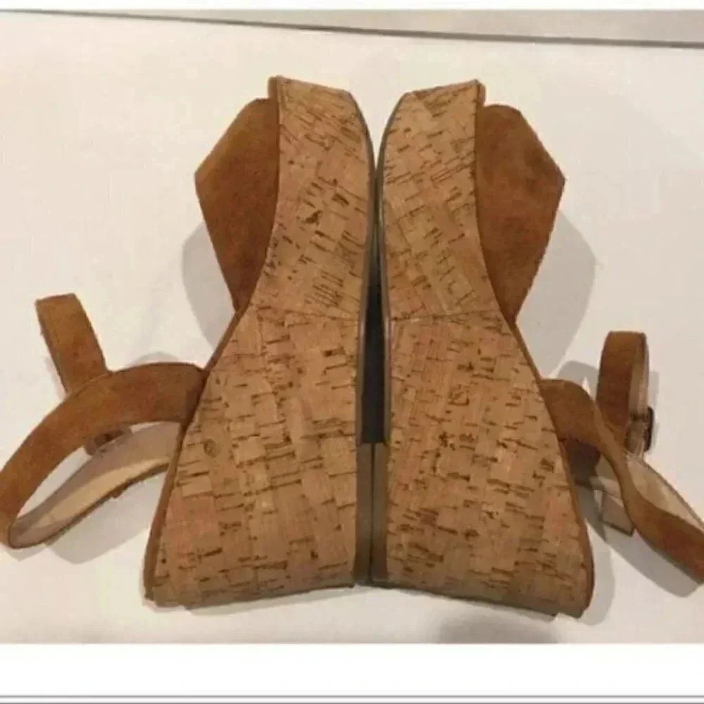 Dv dolce vita flatforms size 9.5 brown suede cork - Picture 5 of 8